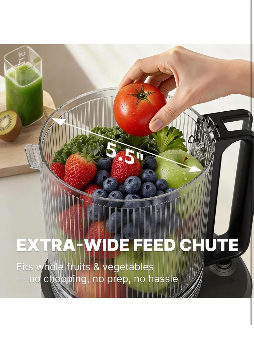 Cold press juicer 5.5 inch wide feed chute juicer extractor machine